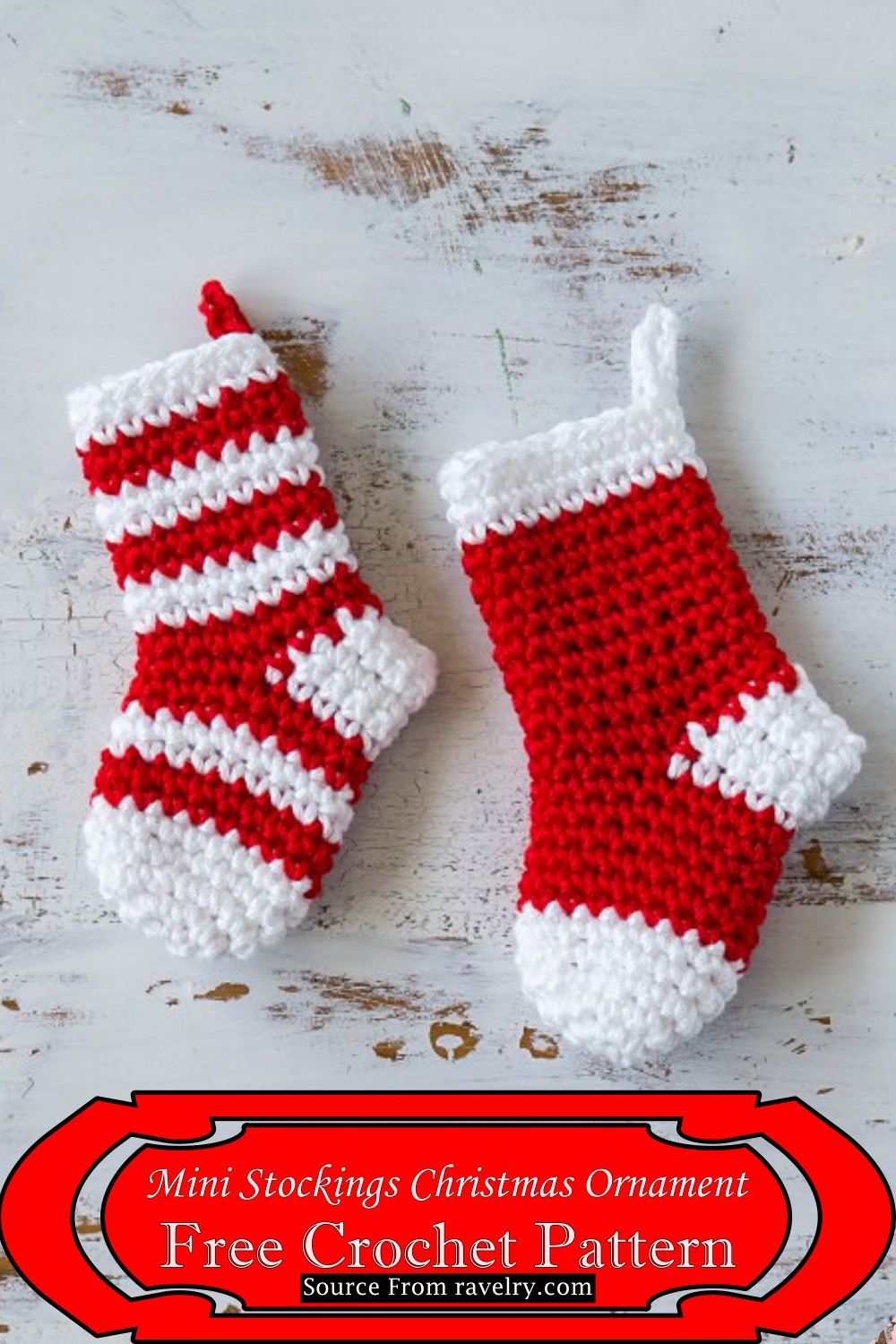 Crochet Mini Stockings Christmas Ornament Pattern