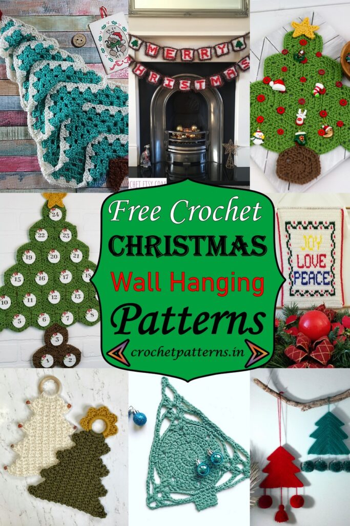 19 Free Crochet Christmas Wall Hanging Patterns