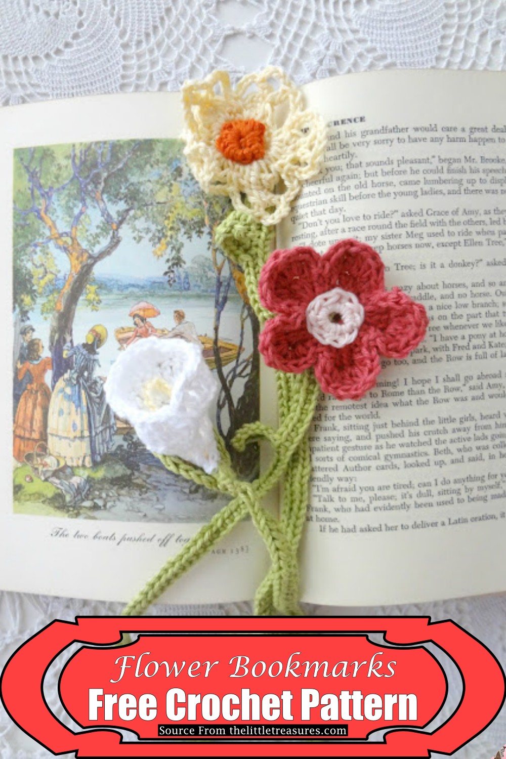 Crochet Flower Bookmarks Pattern