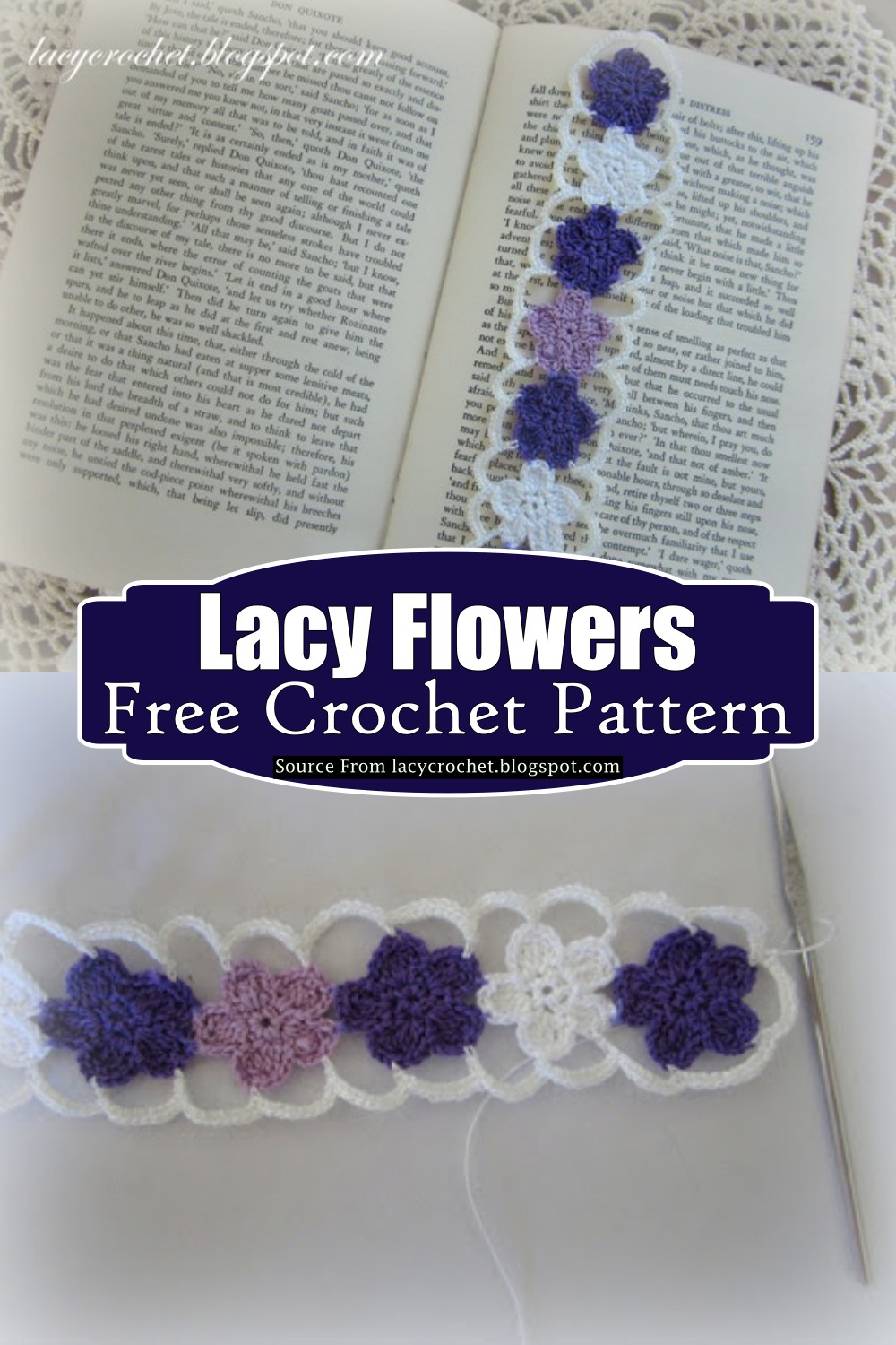  Crochet Lacy Flowers Pattern