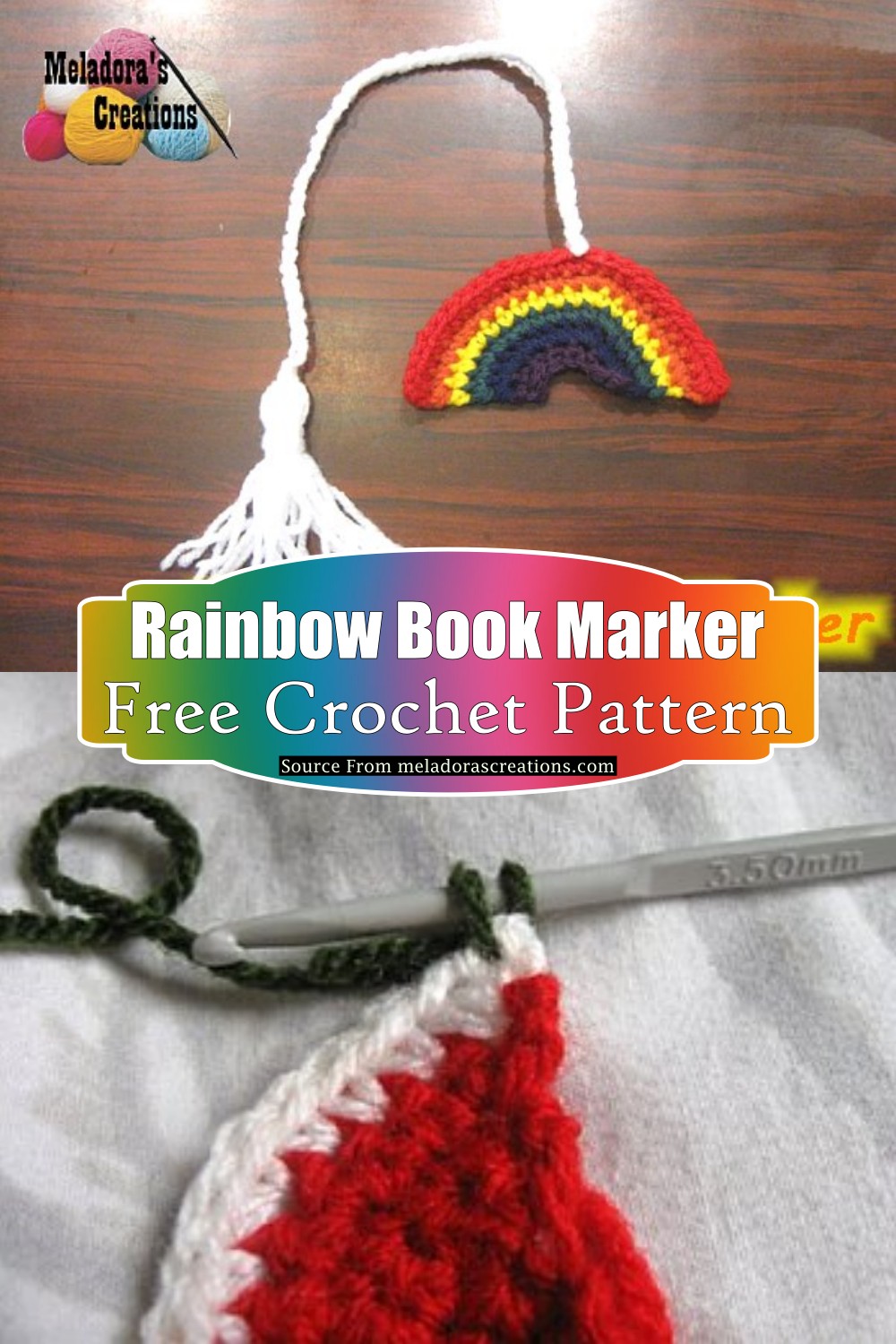  Crochet Rainbow Book Marker Pattern