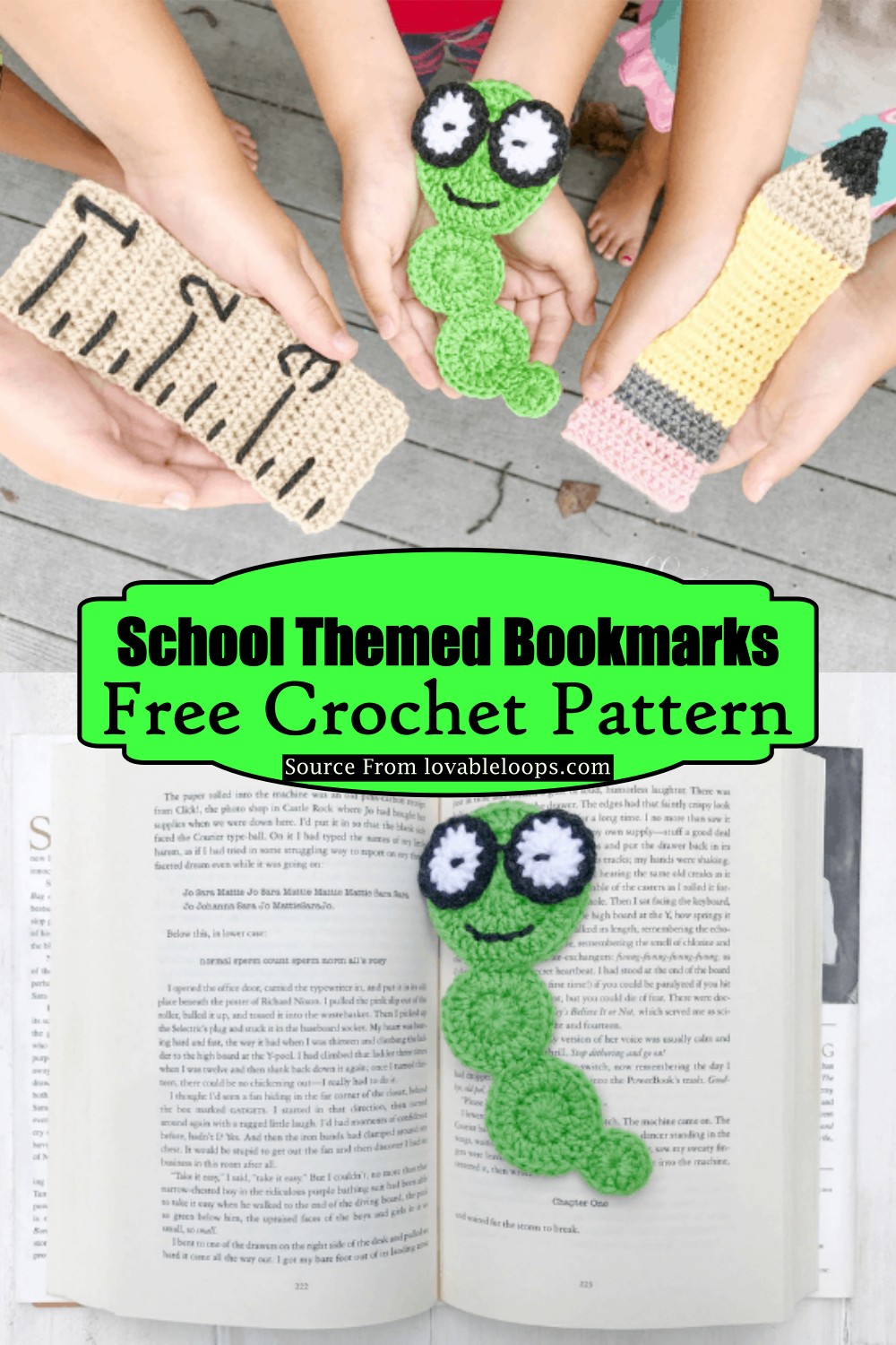  Crochet School Themed Bookmarks Pattern
