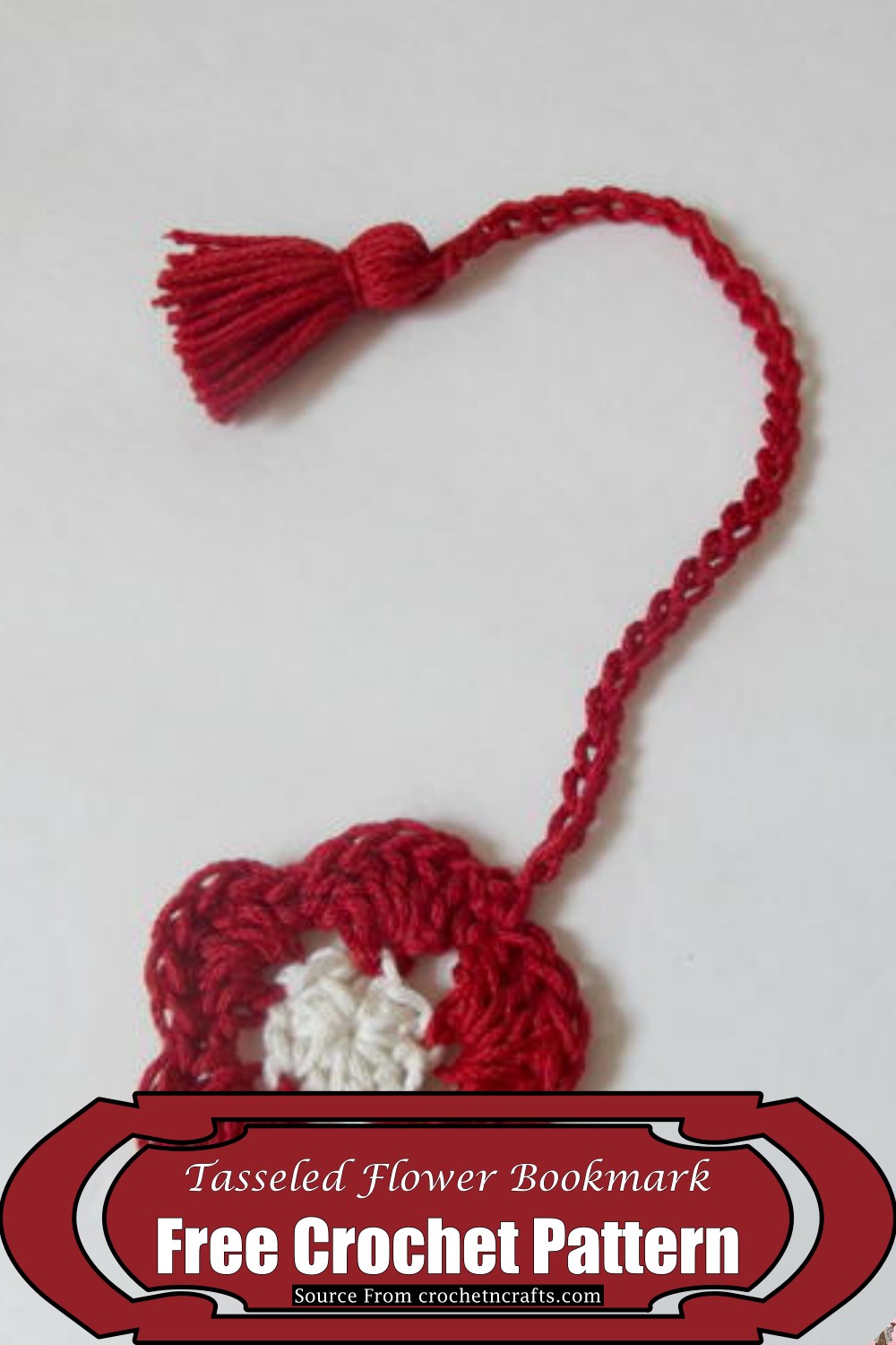 Crochet Tasseled Flower Bookmark Pattern