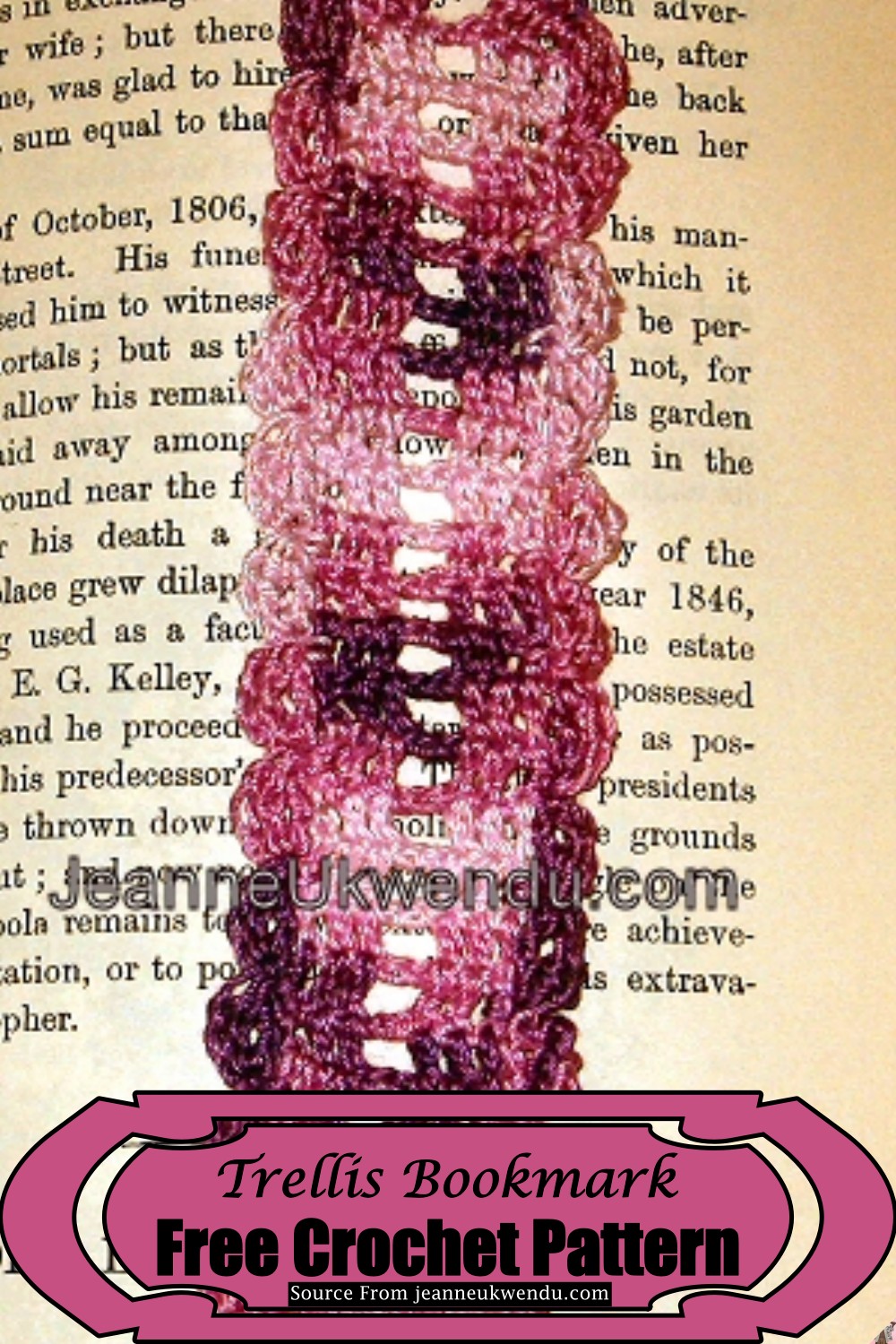 Crochet Trellis Bookmark Pattern