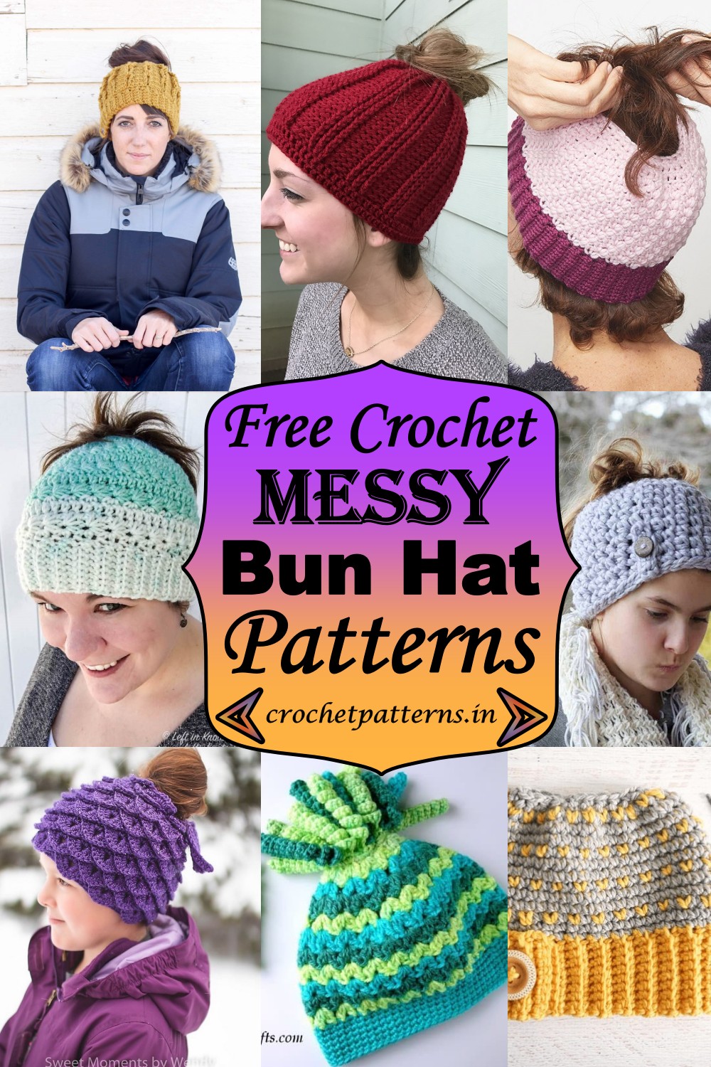 Free Crochet Messy Bun Hat Patterns