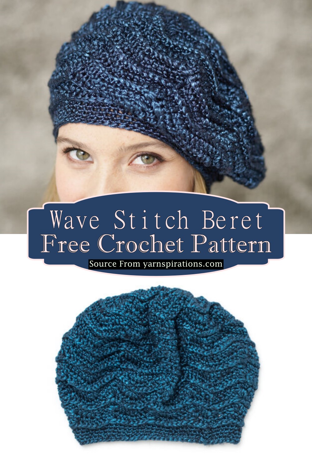 Wave Stitch Crochet Beret Pattern