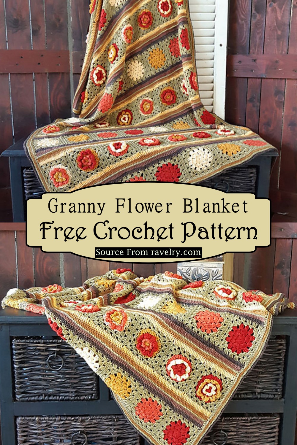 Crochet Granny Flower Blanket