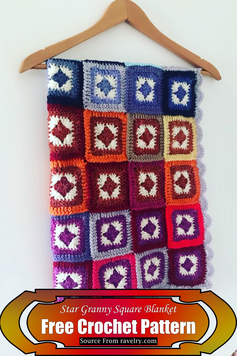 Star Granny Square Blanket Crochet Pattern