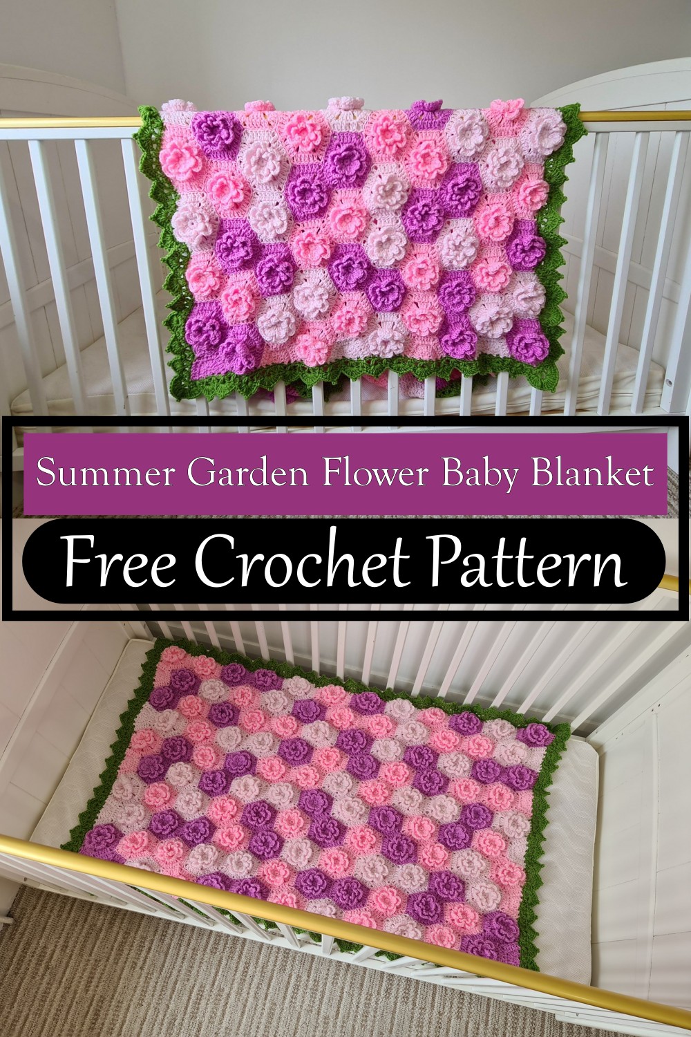 Summer Garden Flower Baby Blanket