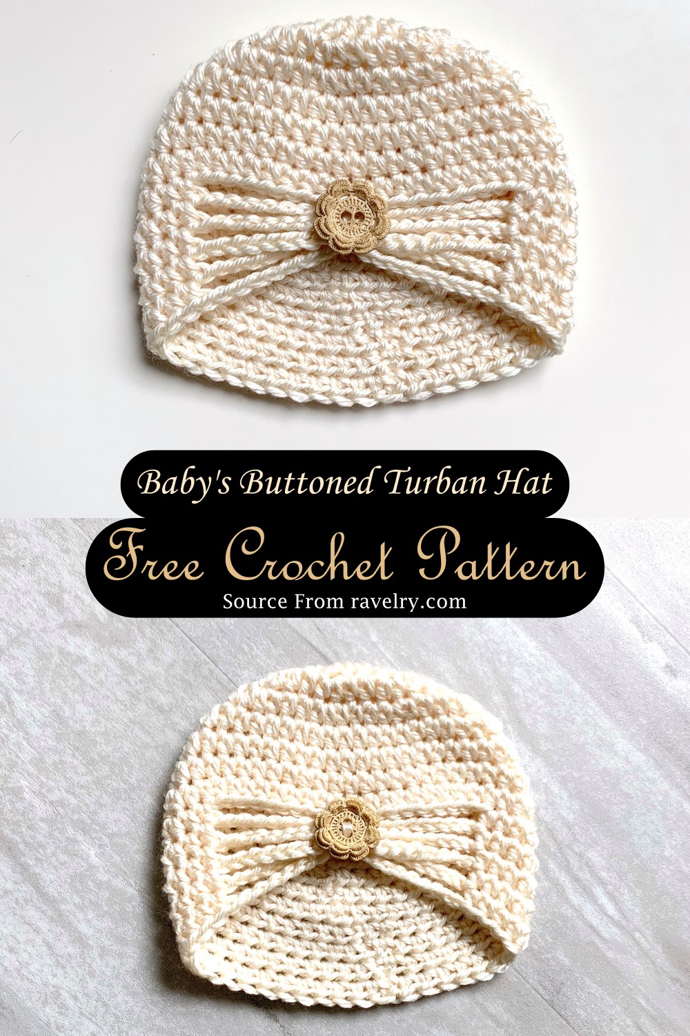 Baby's Buttoned Turban Hat