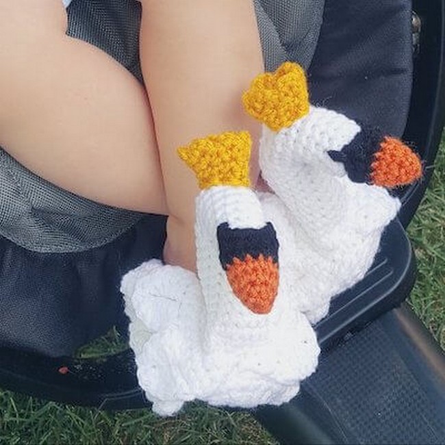 Crochet Swan Slippers