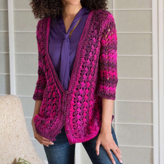Crochet Women's Lacy Cardigan