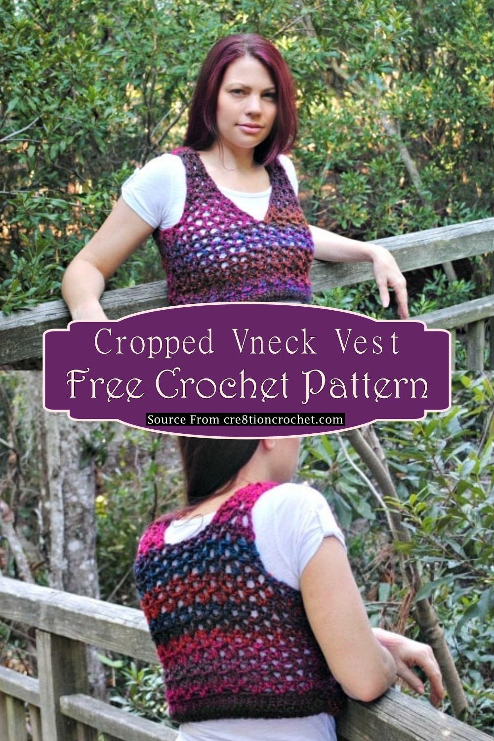 Cropped Vneck Vest Crochet Pattern
