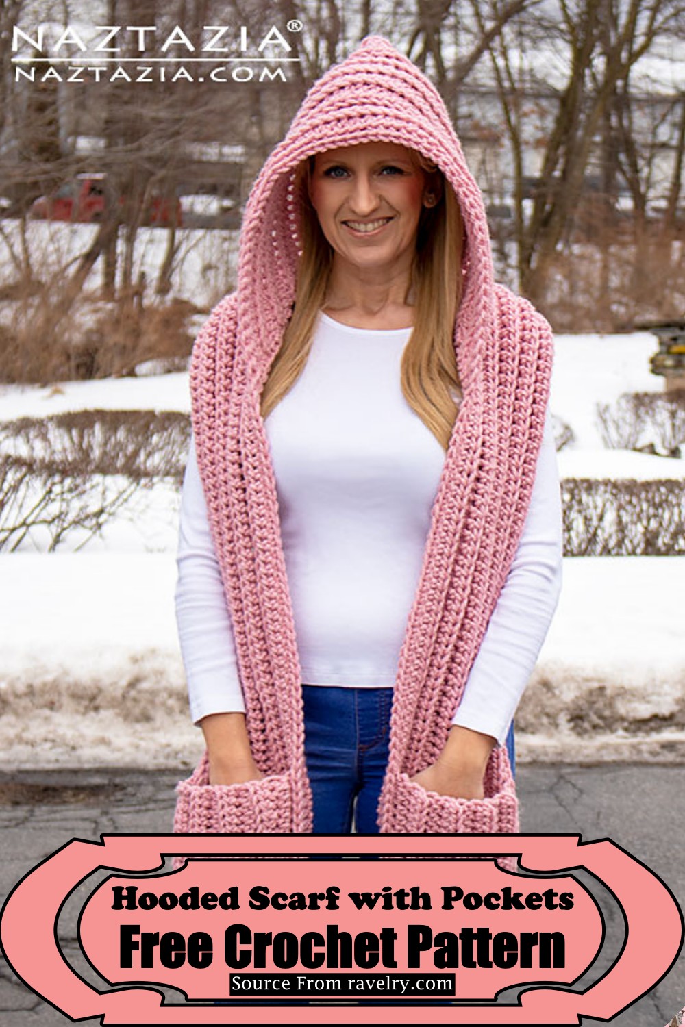 Hooded Scarf with Pockets