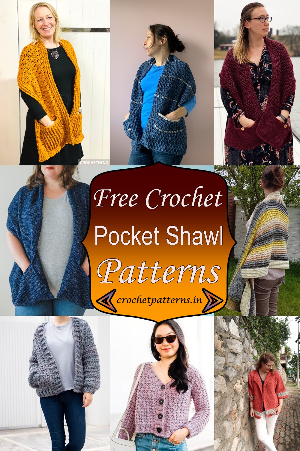 25 Free Crochet Pocket Shawl Patterns