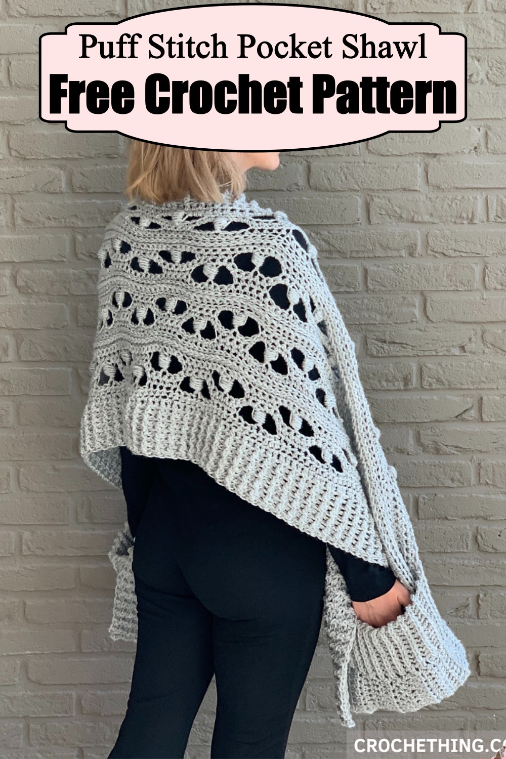 Puff Stitch Pocket Shawl