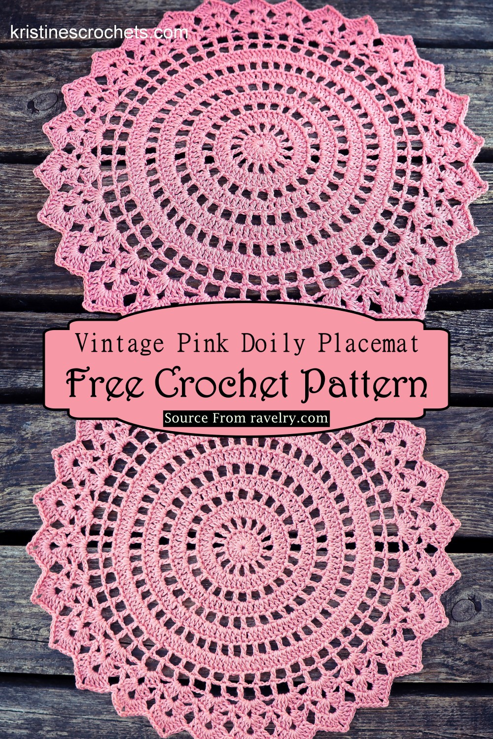 Vintage Pink Doily Placemat