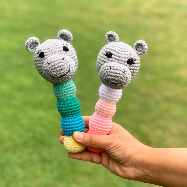 Hattie The Hippo Baby Rattle