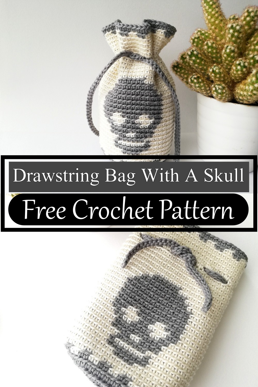 Drawstring Bag With A Skull