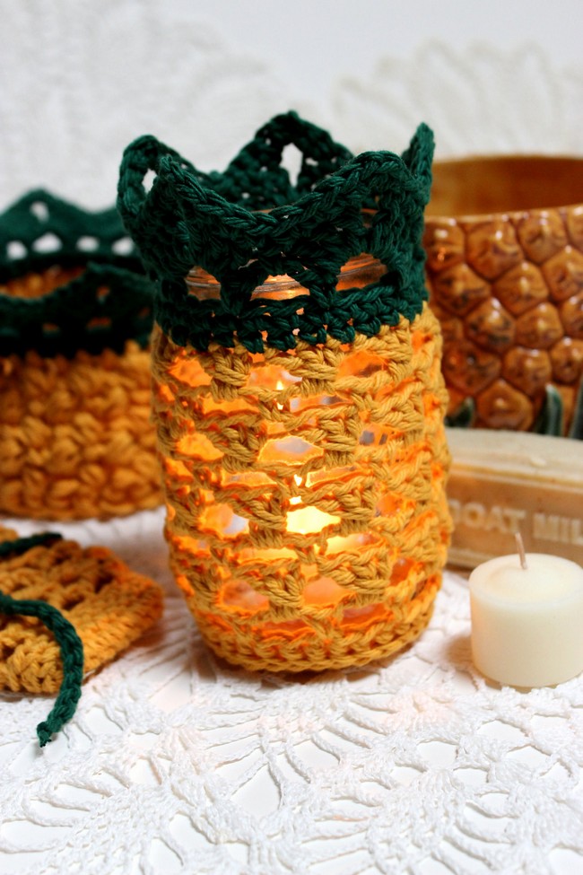 Pineapple Tealight Jar Cover