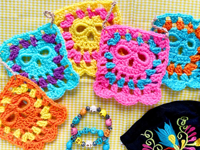 Skull Granny Square Garland