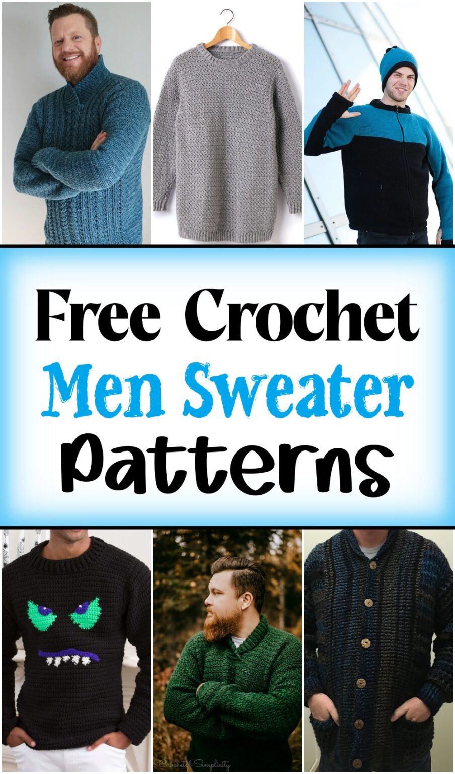 12 Free Crochet Men Sweater Patterns