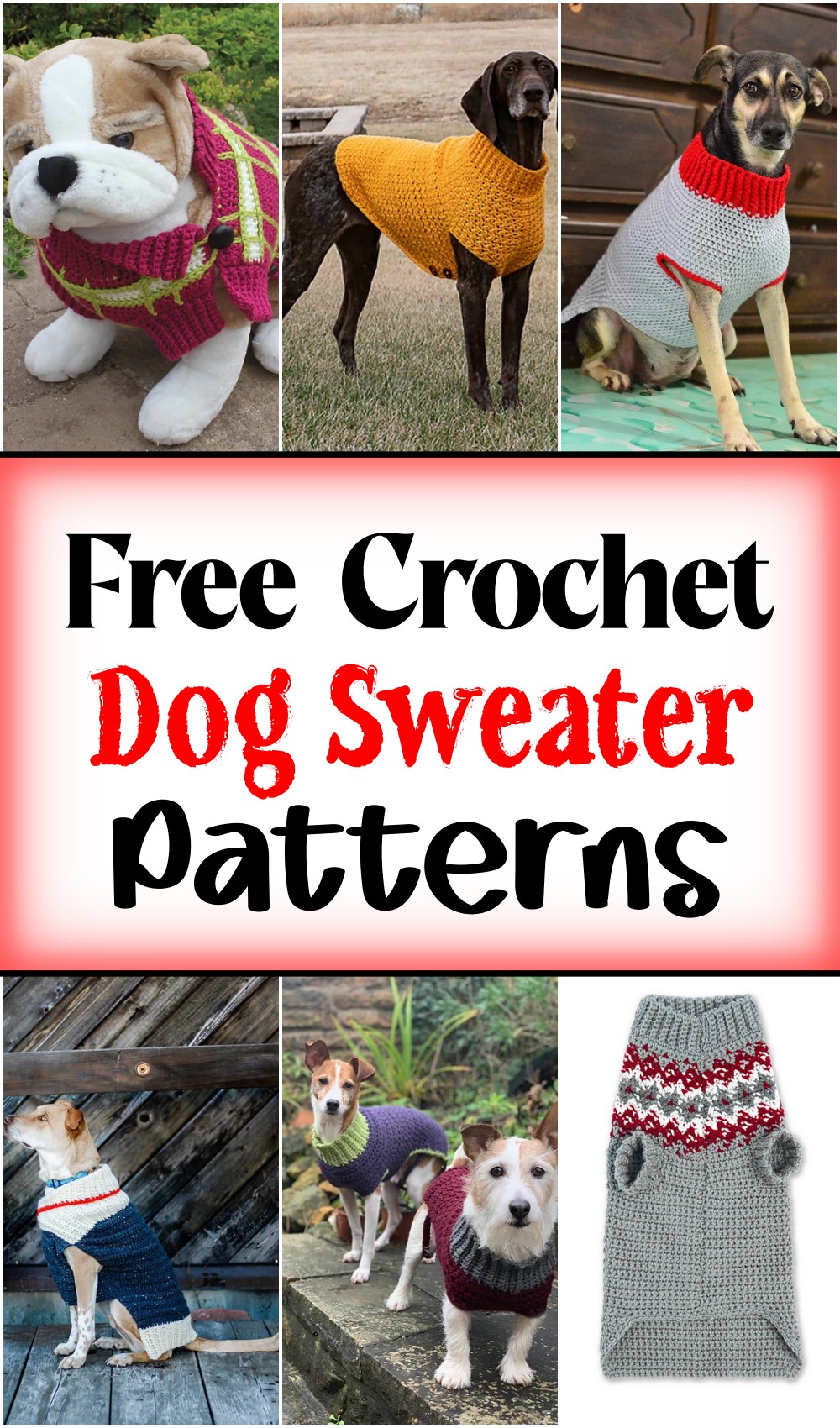 25 Free Crochet Dog Sweater Patterns