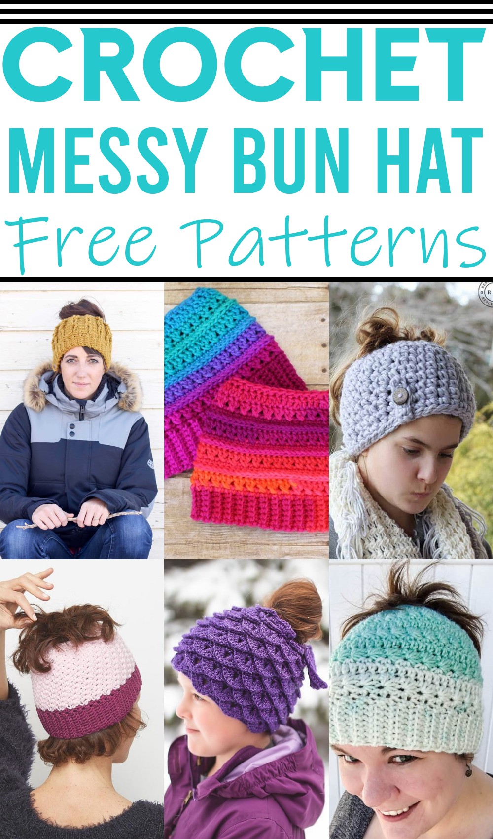 Free Crochet Messy Bun Hat Patterns 1