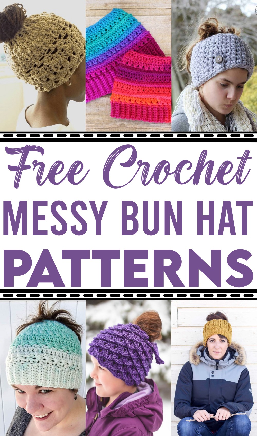 Free Crochet Messy Bun Hat Patterns