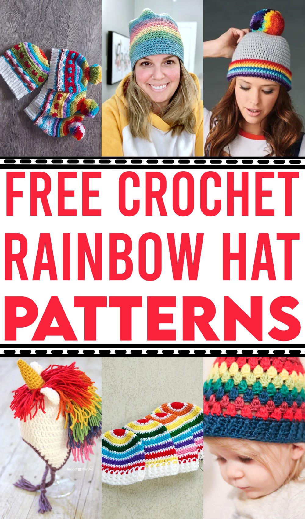 Free Crochet Rainbow Hat Patterns 1