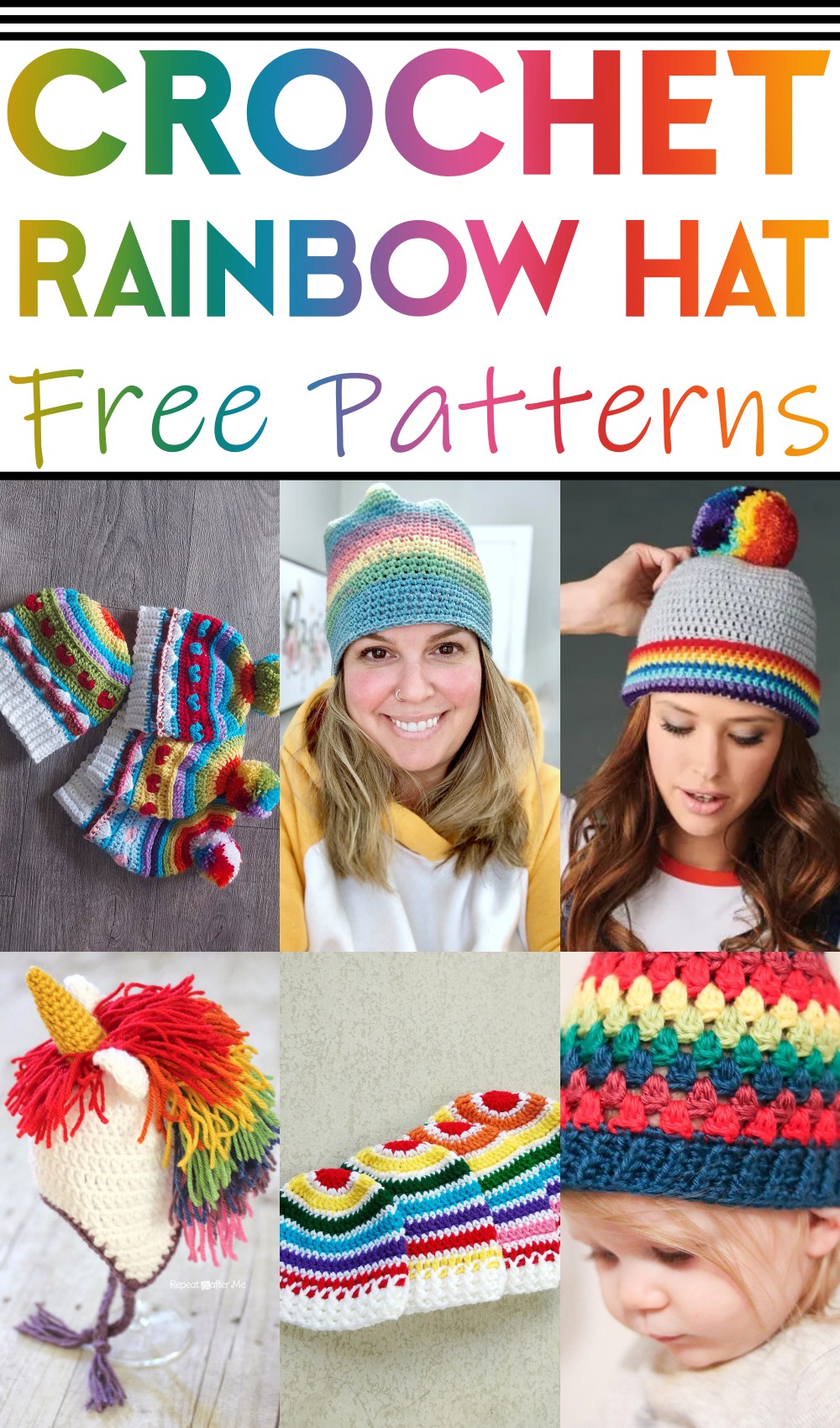 Free Crochet Rainbow Hat Patterns