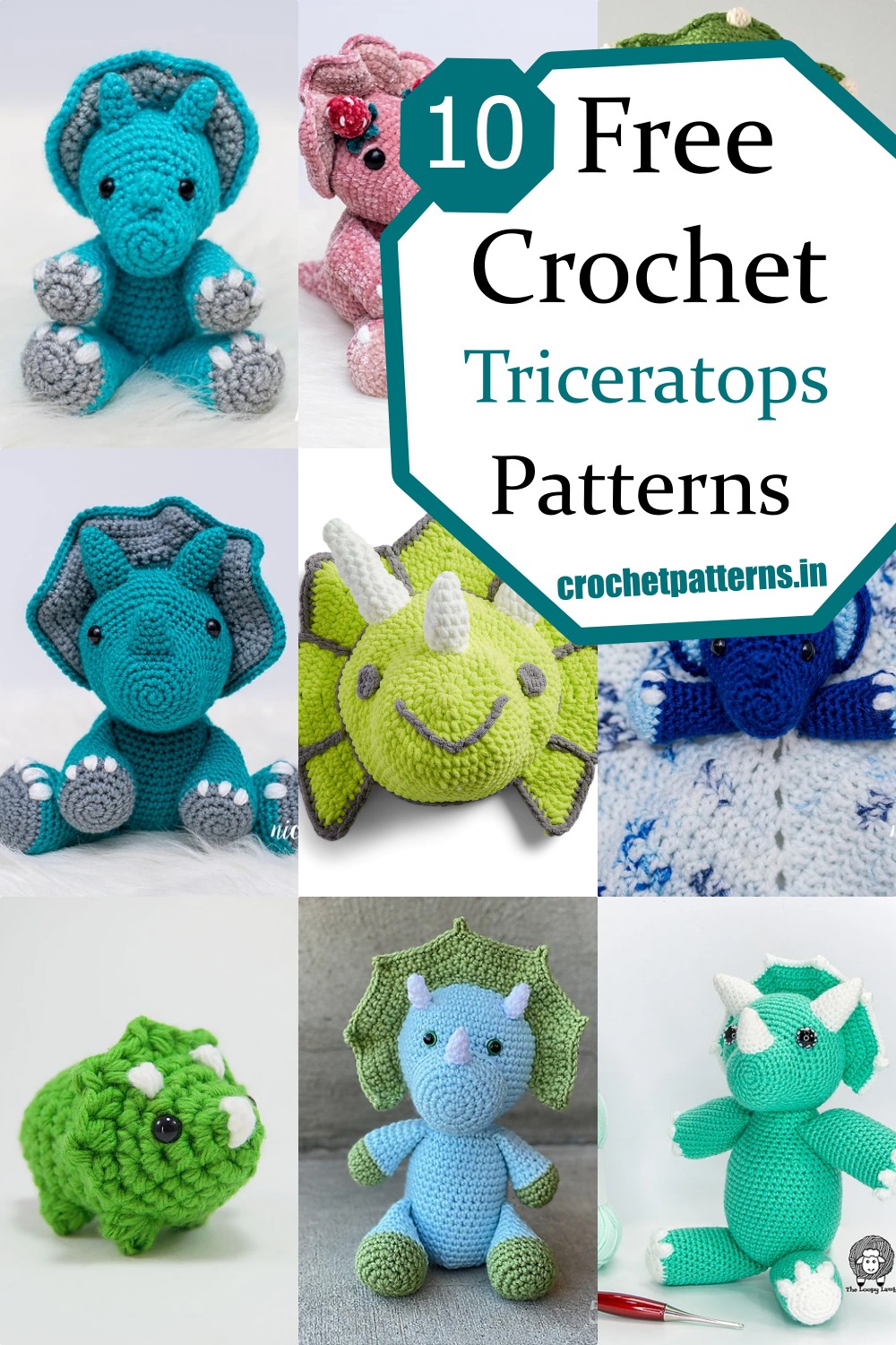 10 Crochet Triceratops Patterns