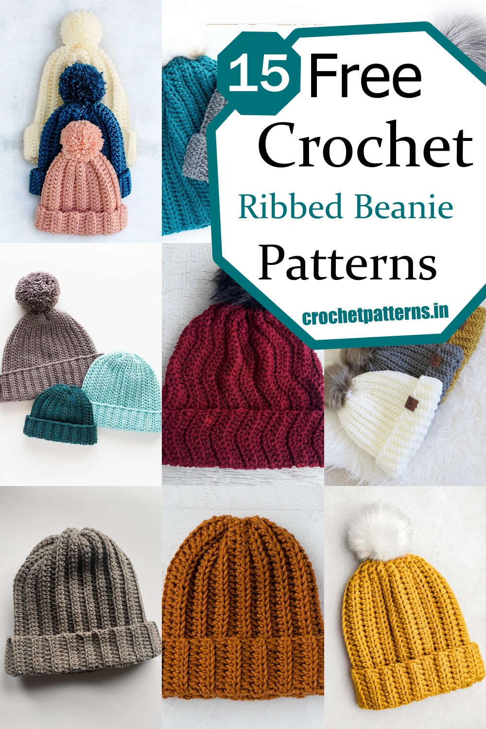 15 Crochet Ribbed Beanie Patterns