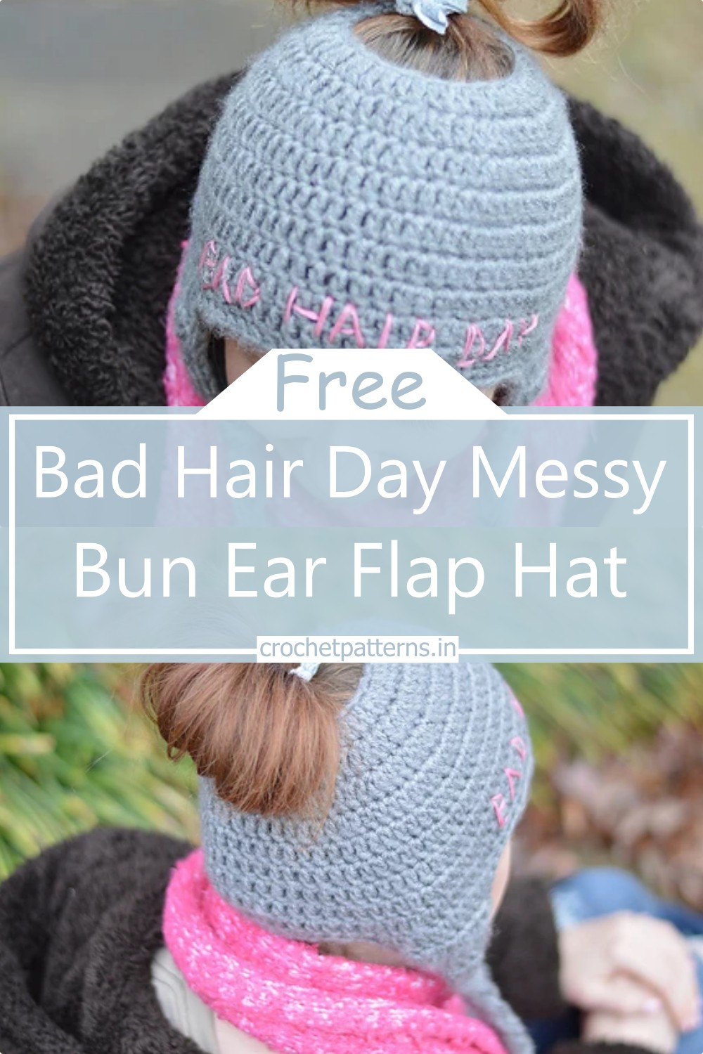 Bad Hair Day Messy Bun Ear Flap Hat