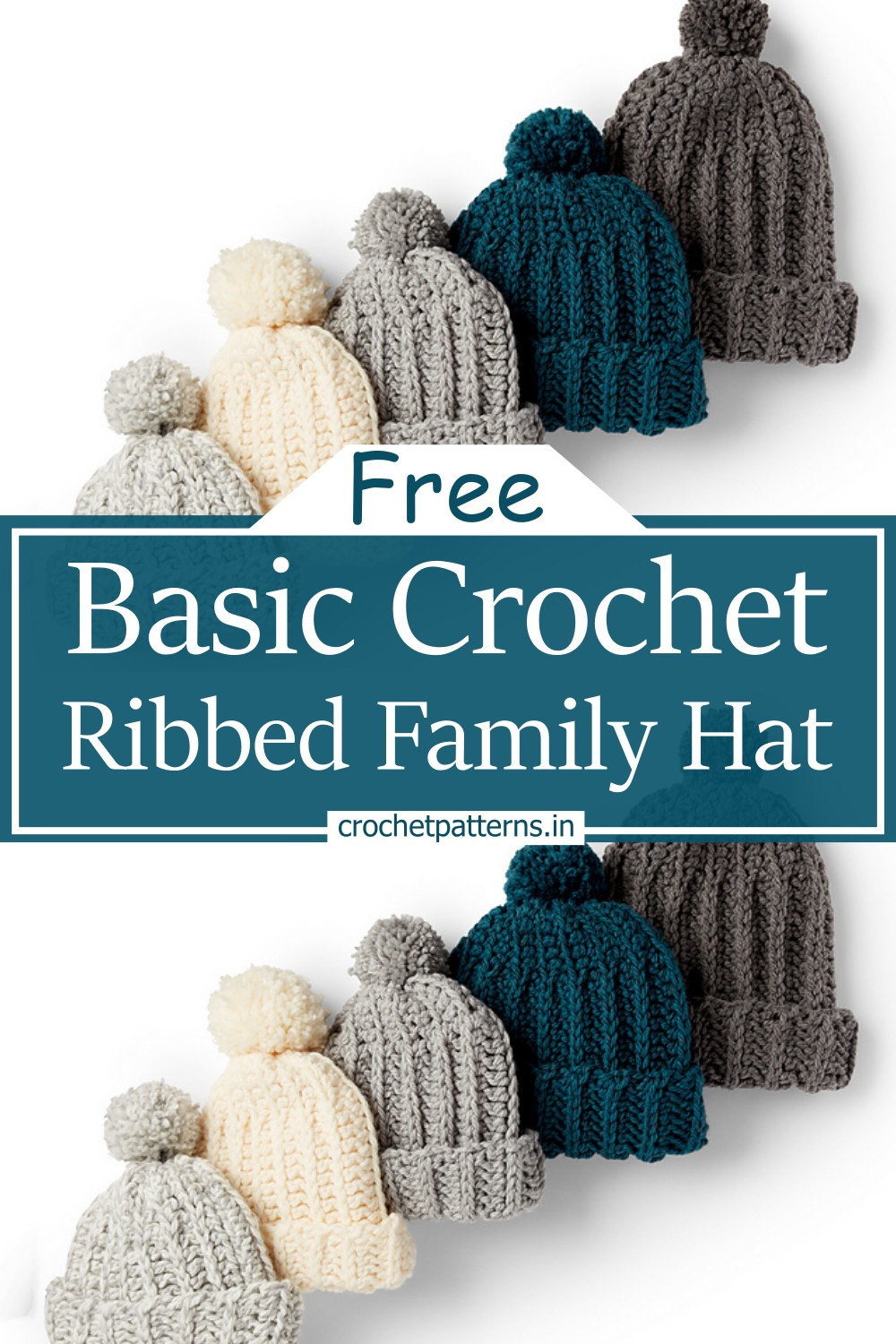 Basic Crochet Ribbed Family Hat