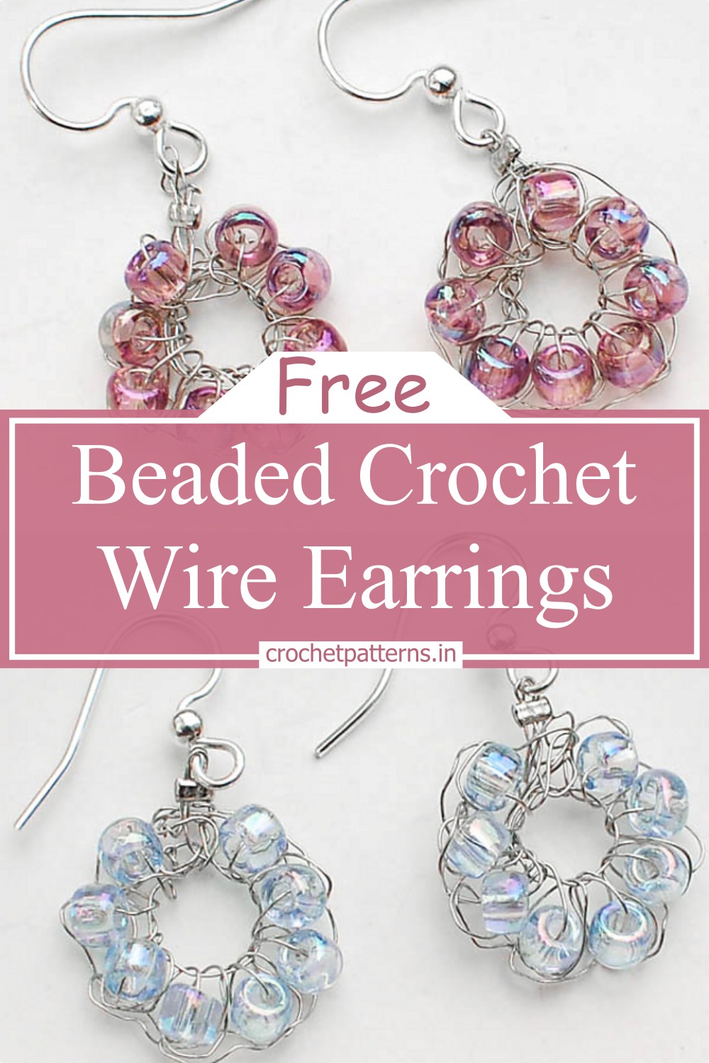 Beaded Crochet Wire Earrings