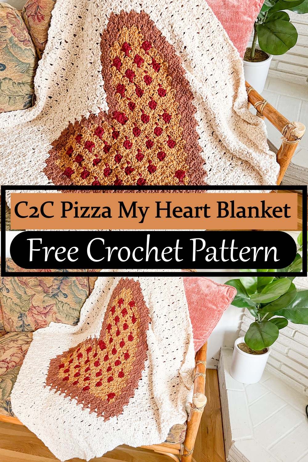 C2C Pizza My Heart Blanket