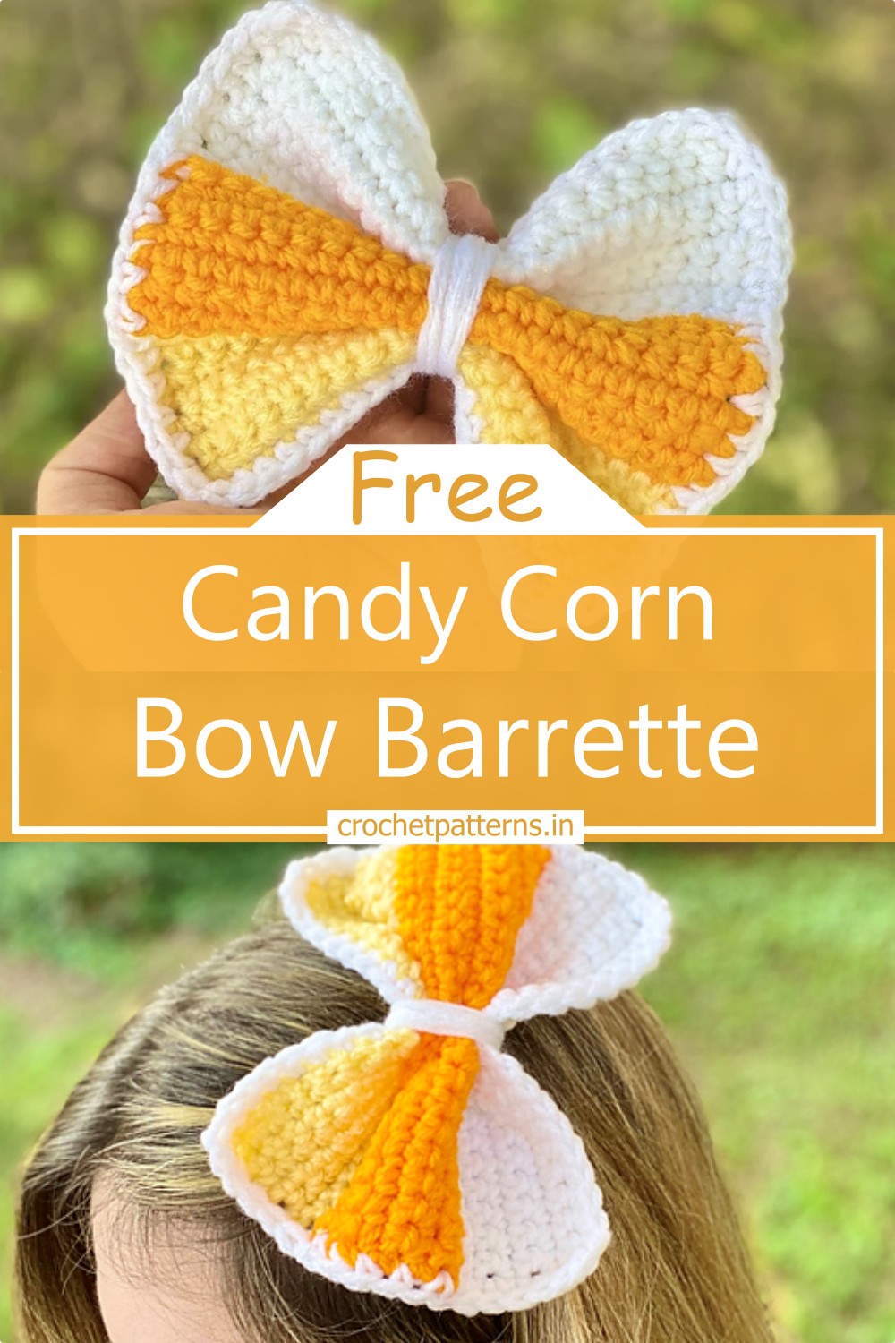 Candy Corn Bow Barrette