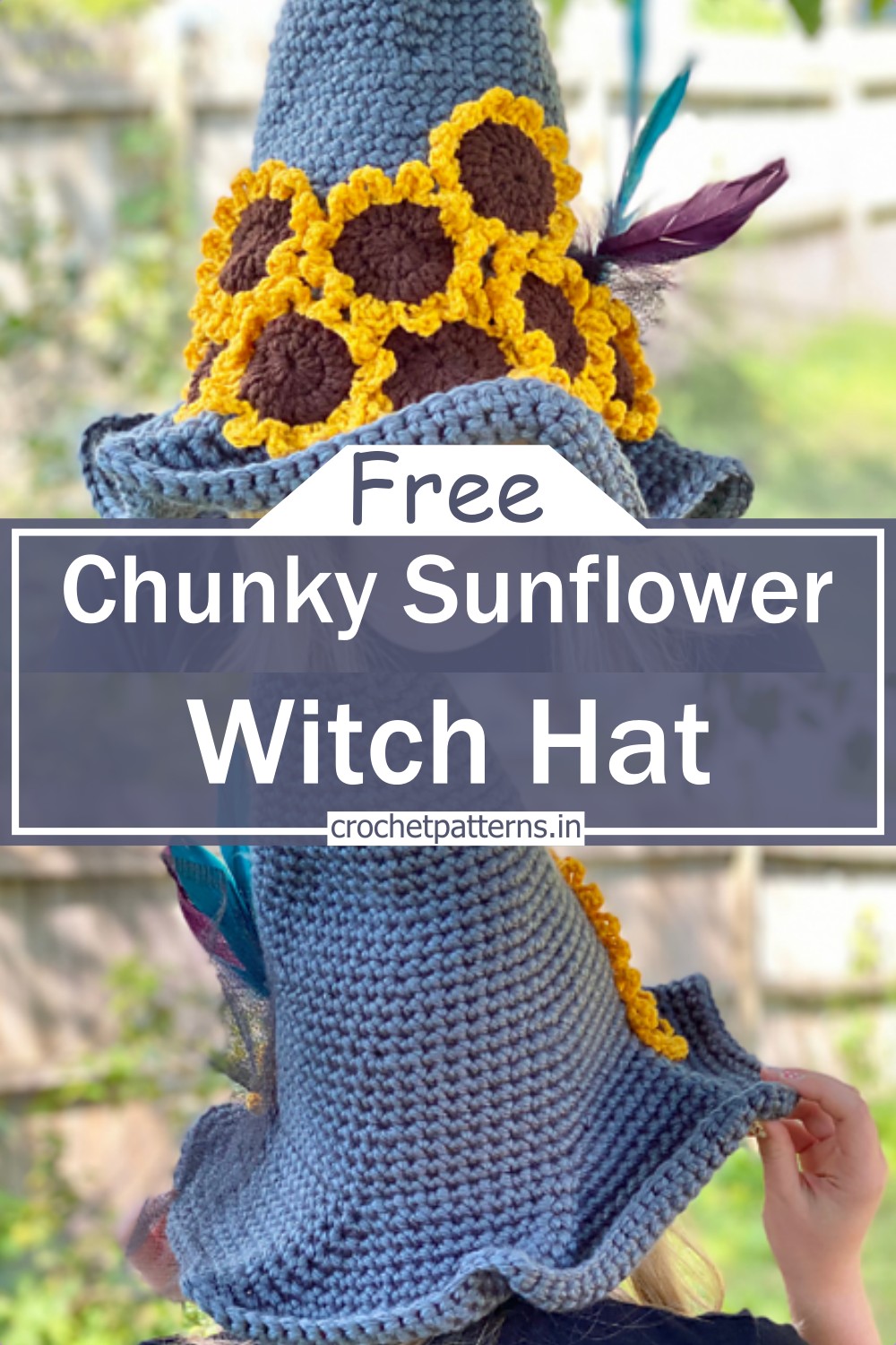 Chunky Sunflower Witch Hat