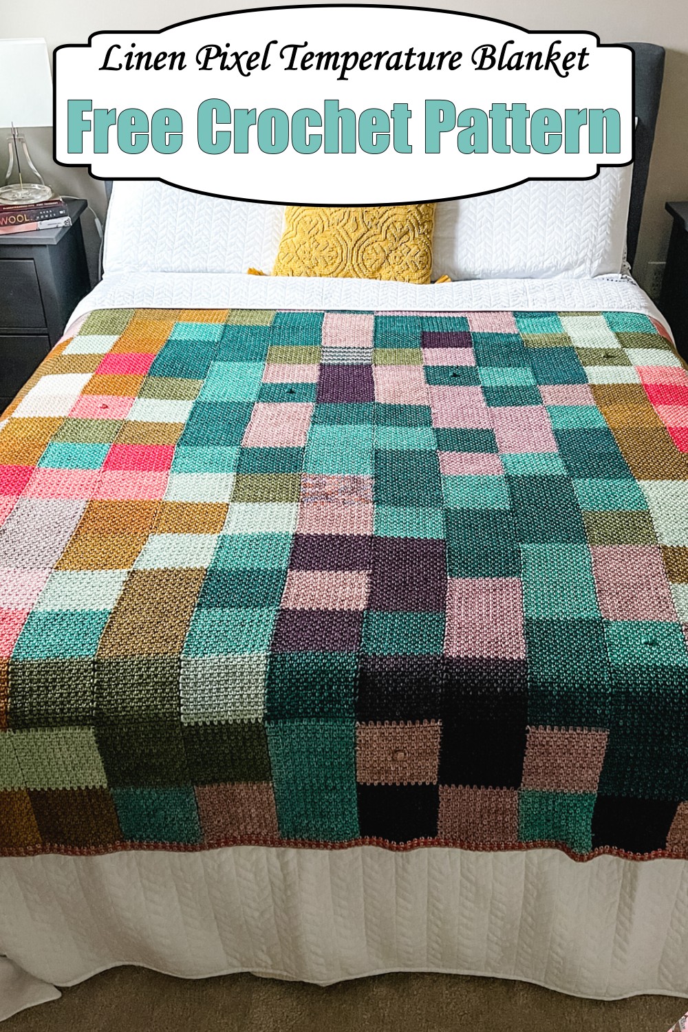 Linen Pixel Temperature Blanket