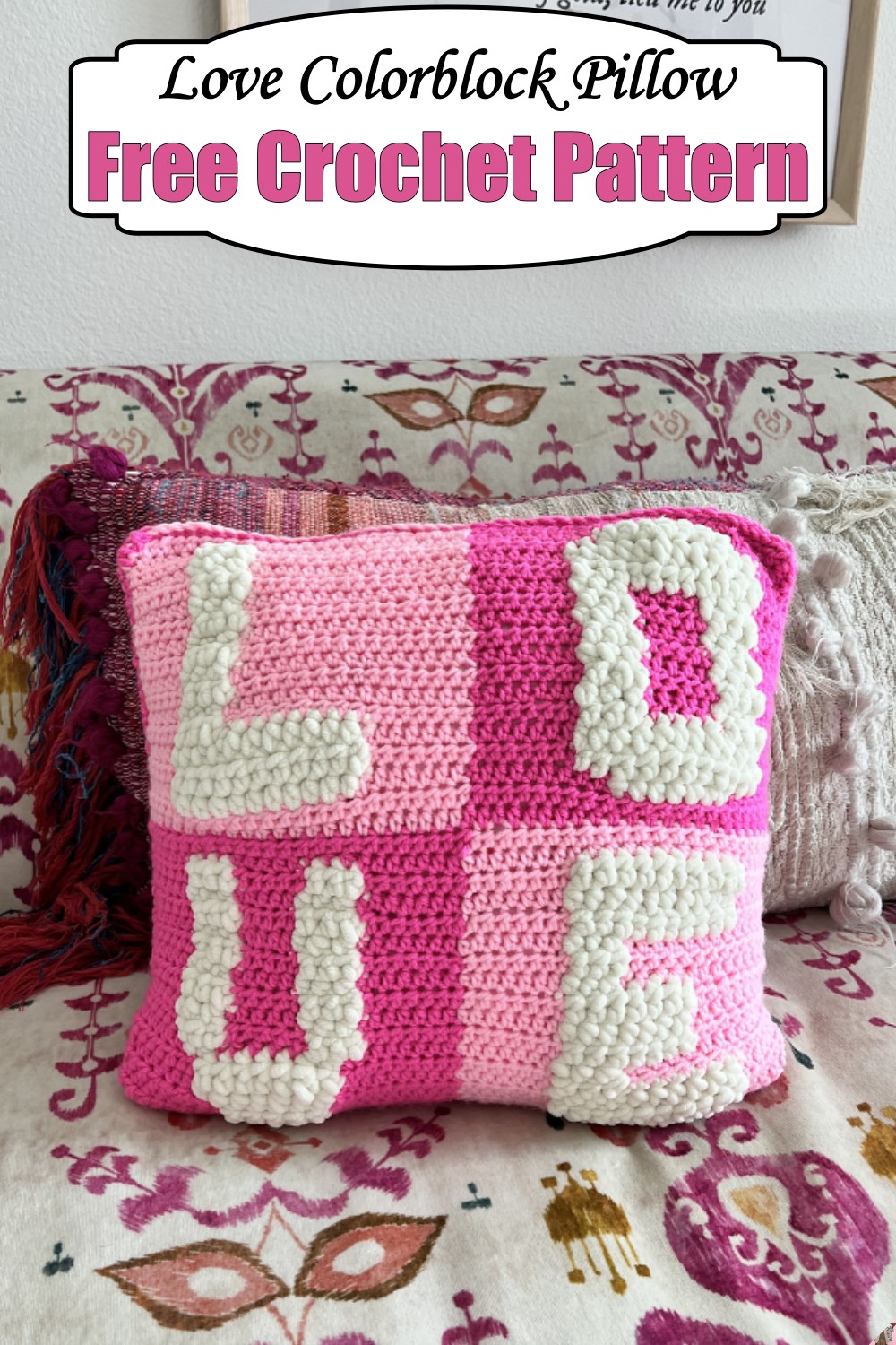 Love Colorblock Pillow