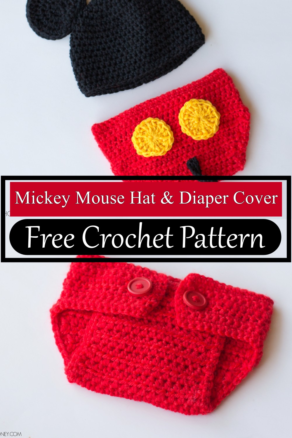 Mickey Mouse Hat & Diaper Cover