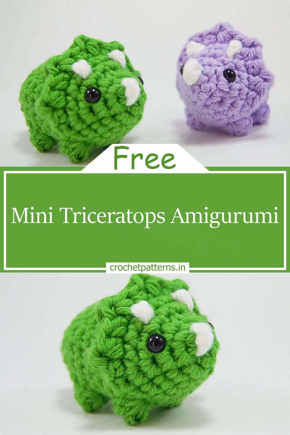 Mini Triceratops Amigurumi