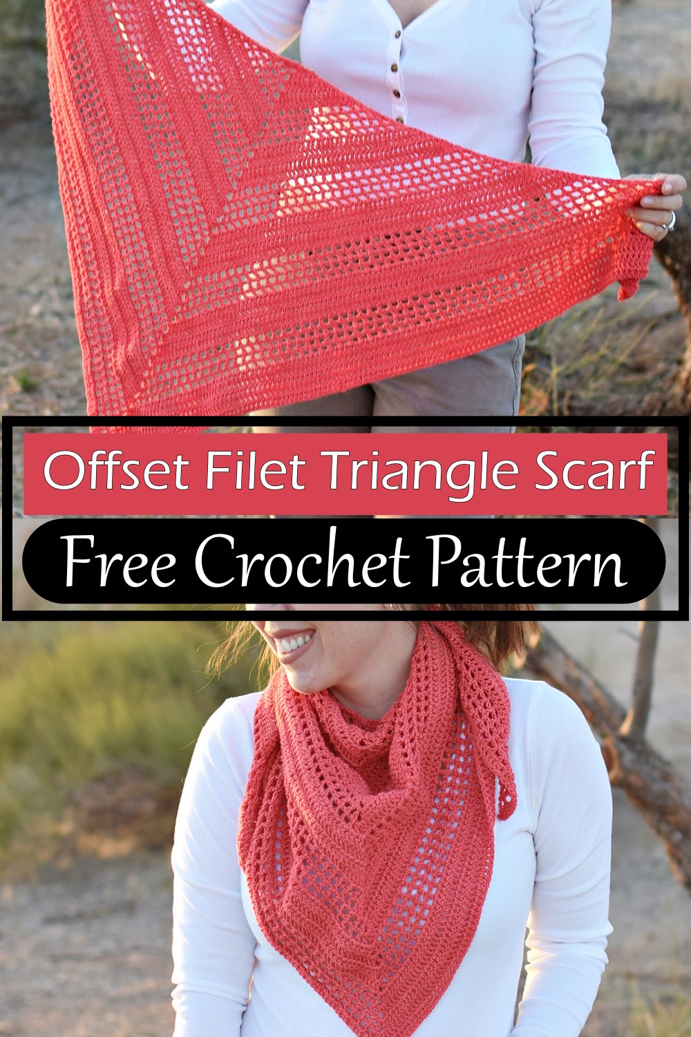 Offset Filet Triangle Scarf