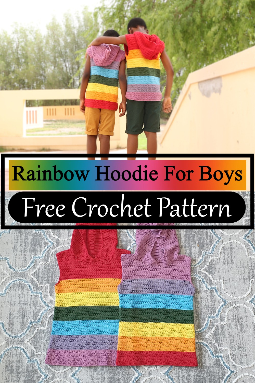 Rainbow Hoodie For Boys