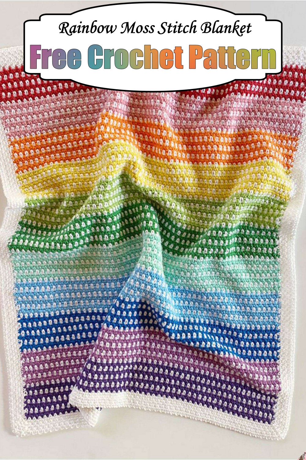 Rainbow Moss Stitch Blanket
