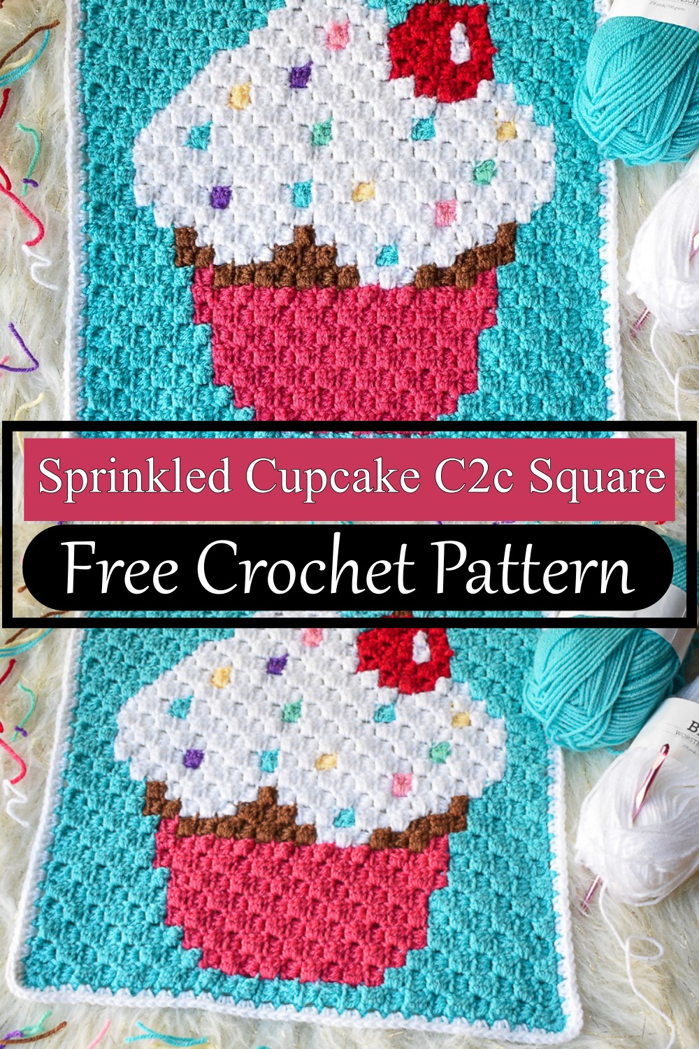 Sprinkled Cupcake C2c Square