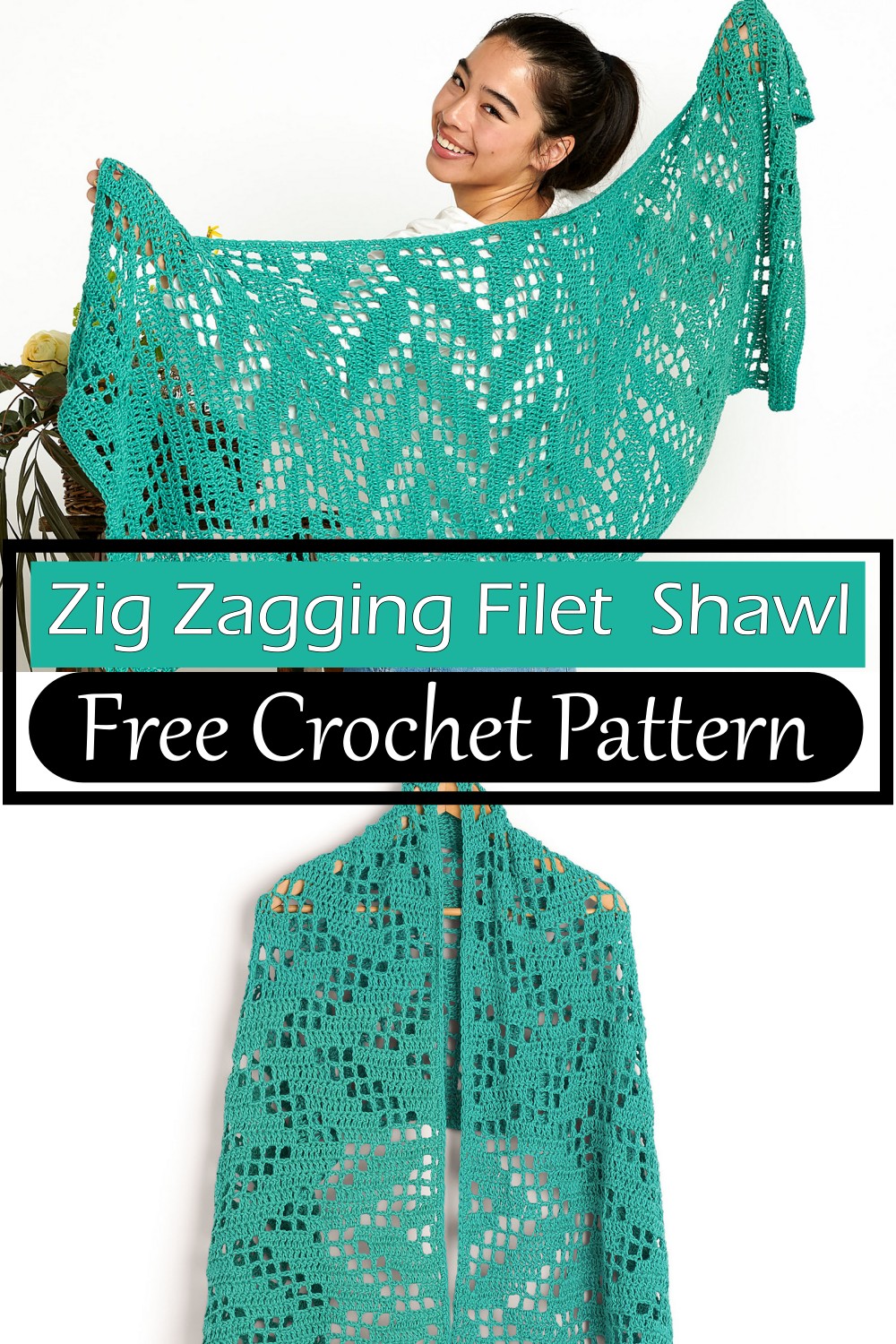 Zig Zagging Filet Crochet Shawl