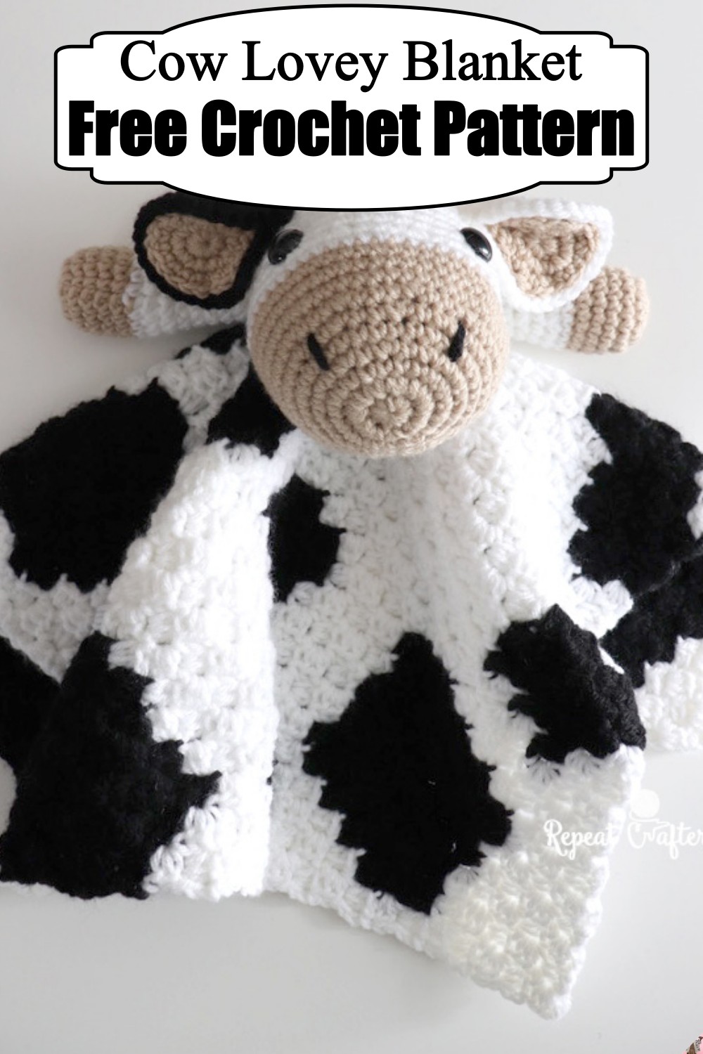 Crochet Cow Lovey Blanket