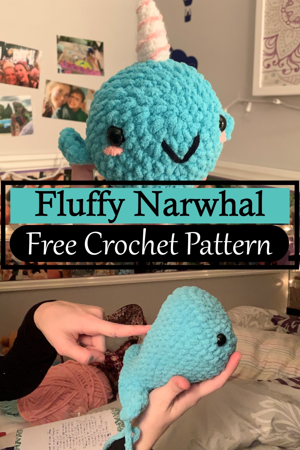 Fluffy Crochet Narwhal